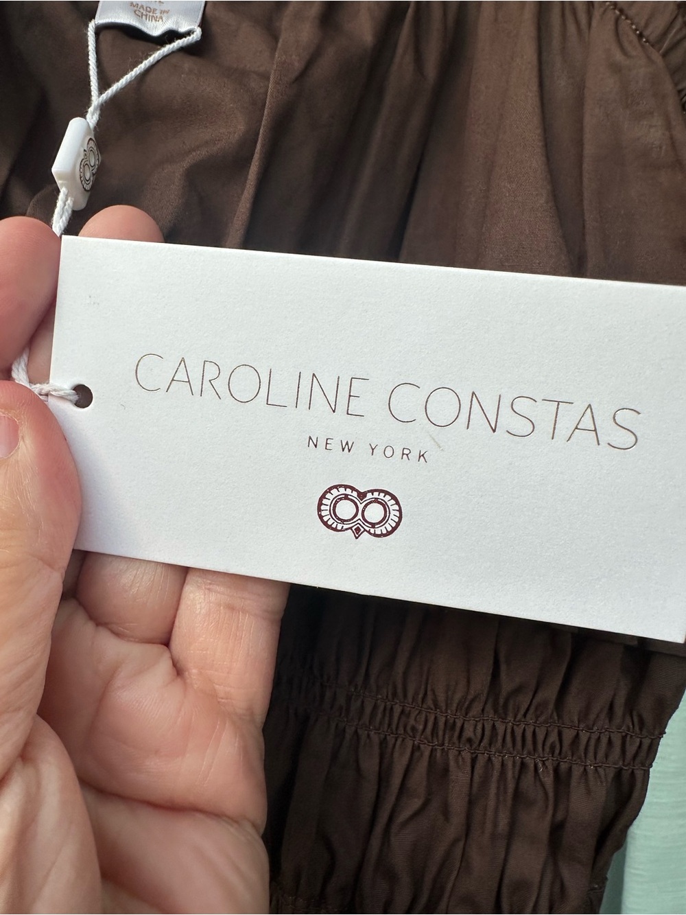 Caroline Constas Chocolate Brown Smocked Maxi Dress - Picture 8 of 9